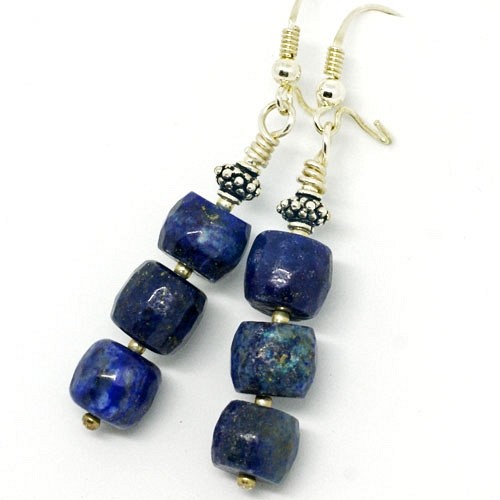 Etno boho: kolczyki z lapis lazuli