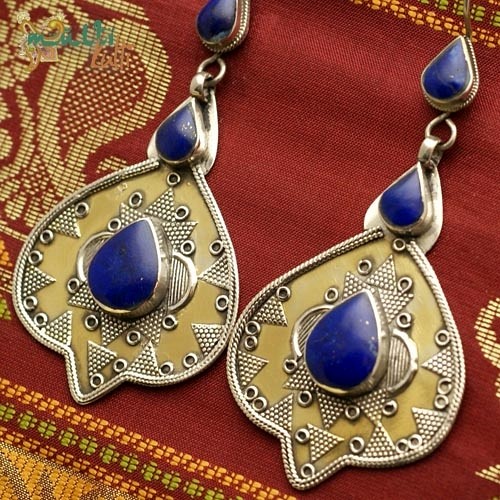 Orientalne kolczyki z lapis lazuli