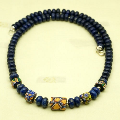 Naszyjnik: Murano i lapis lazuli
