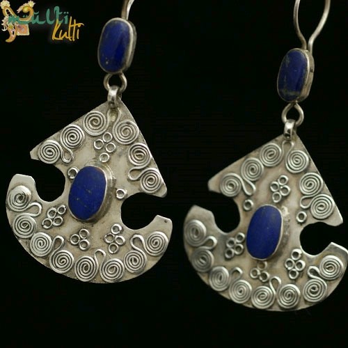 Etniczne kolczyki z lapis lazuli