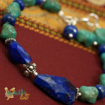 Bransoletka z lapis lazuli i turkusu