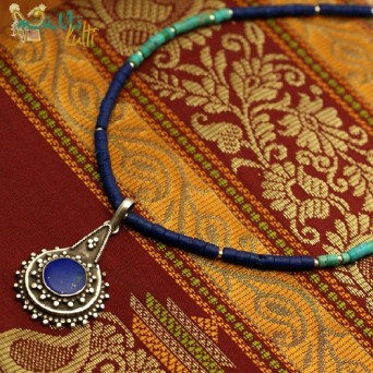 Naszyjnik afgański z lapis lazuli