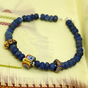 Męska biżuteria: lapis lazuli i szkło Murano