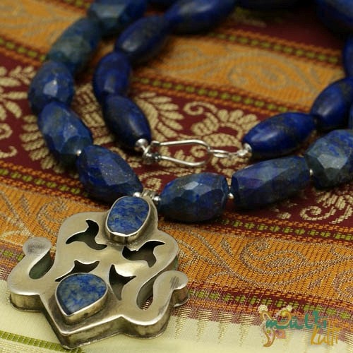 Turkmeński naszyjnik z lapis lazuli