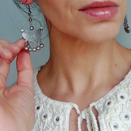 Srebrne kolczyki koła