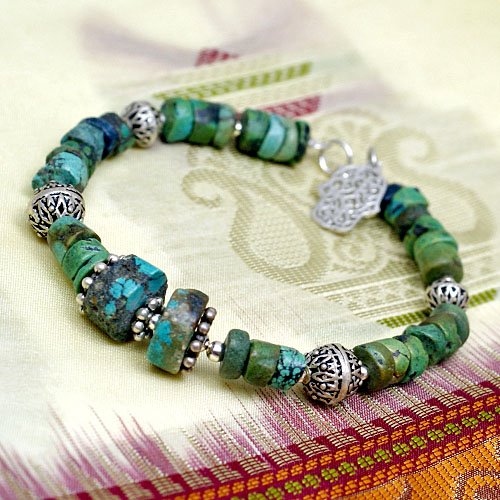 Ręka Fatimy. Bransoletka z turkusu. Unisex