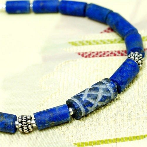 Męska bransoletka. Lapis lazuli z Afganistanu