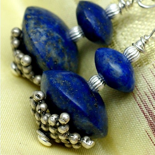 Lapis lazuli: etno kolczyki