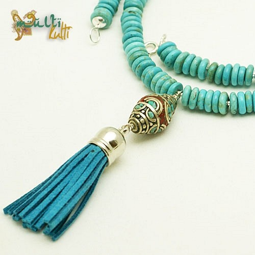 Długi naszyjnik boho z chwostem