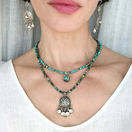 Boho naszyjnik z turkusów