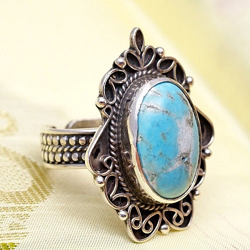 Srebrny pierścionek z turkusem