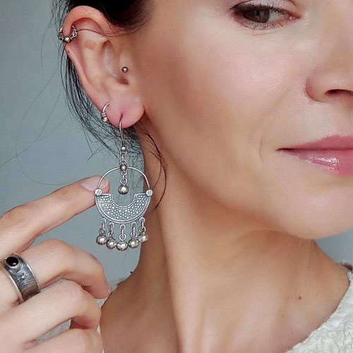 Srebrne kolczyki koła