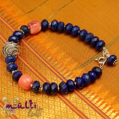 Bransoletka fasetowany lapis lazuli