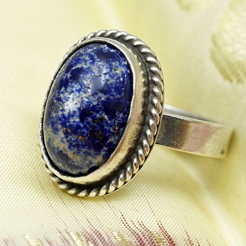 Srebrny pierścionek etniczny lapis lazuli