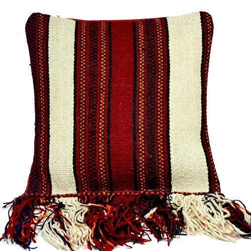 Kilim: Beduińska poduszka z frędzlami III