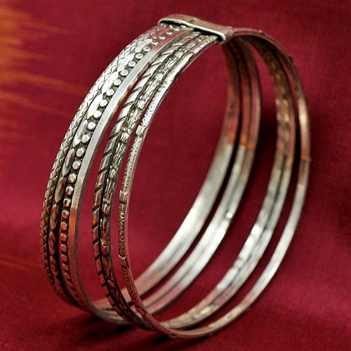 Srebrne orientalne bransoletki bangle