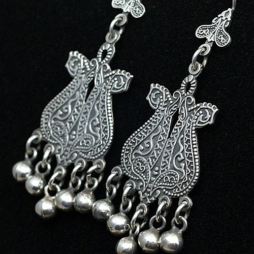 Duze orientalne kolczyki paisley
