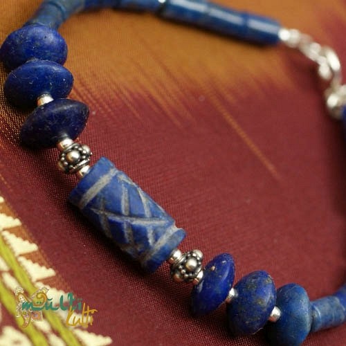 Afgański lapia lazuli - bransoletka