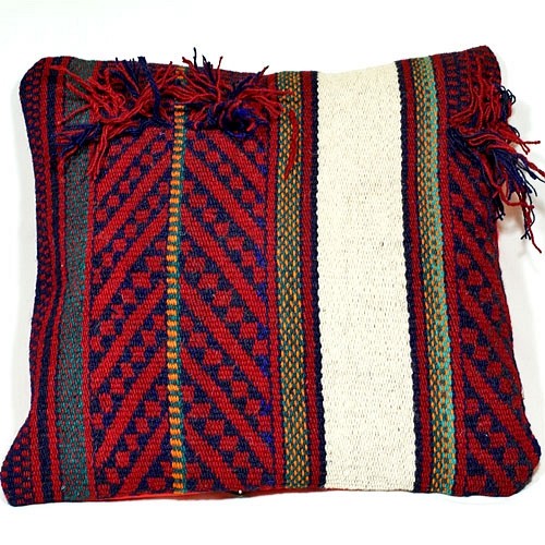 Kilim: Beduińska poduszka z frędzlami IV