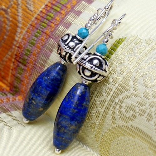 Długie kolczyki z lapis lazuli