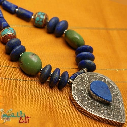 Etniczny naszyjnik z lapis lazuli