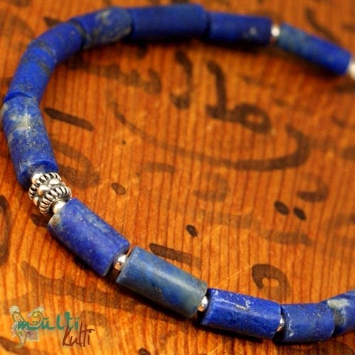 Bransoletki męskie: afgański lapis lazuli