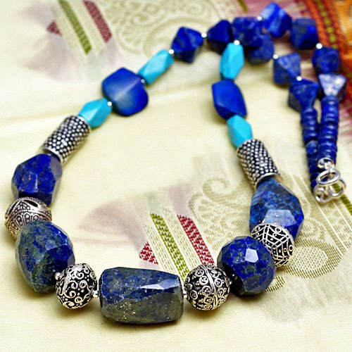 Duży naszyjnik z lapis lazuli
