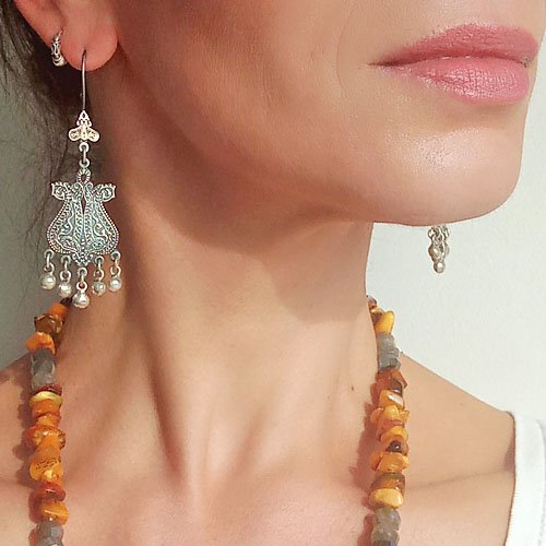 Duze orientalne kolczyki paisley
