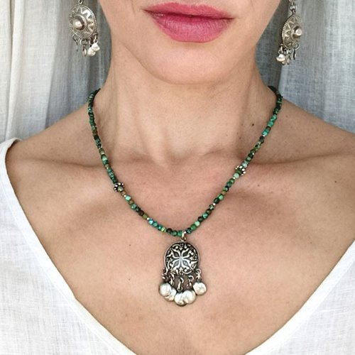 Boho naszyjnik z turkusów