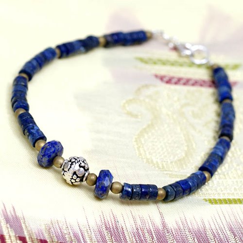 Bransoletka męska z lapis lazuli