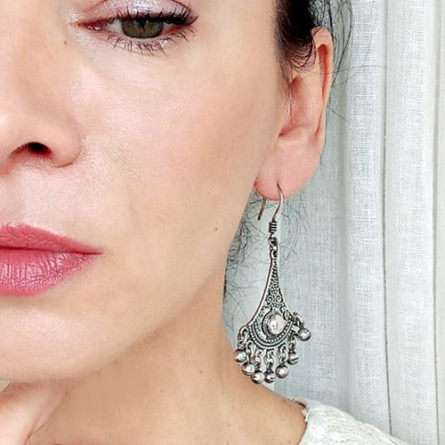 Duże wiszące kolczyki wachlarze