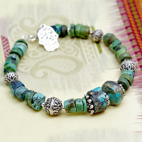 Ręka Fatimy. Bransoletka z turkusu. Unisex