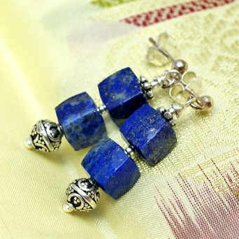 Etniczne kolczyki z lapis lazuli