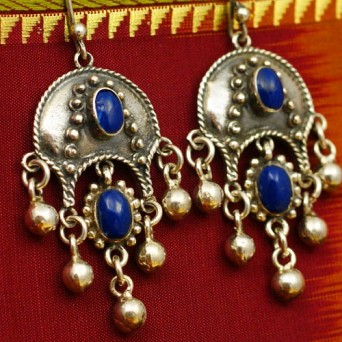 Orientalne kolczyki z lapis lazuli