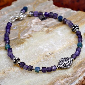 Bransoletka boho chic z ametystu