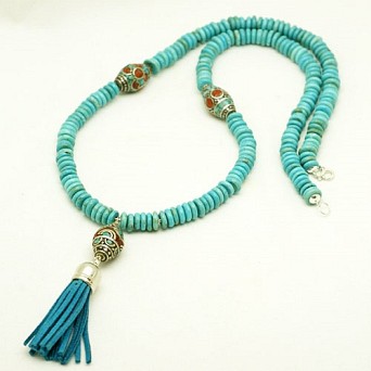 Długi naszyjnik boho z chwostem