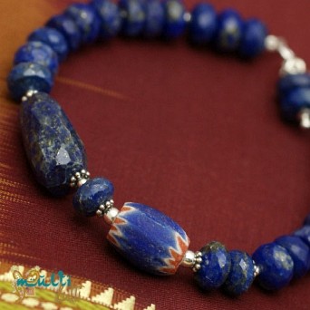 Bransoletka lapis lazuli i Murano