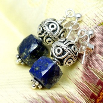 Kolczyki z lapis lazuli i srebra