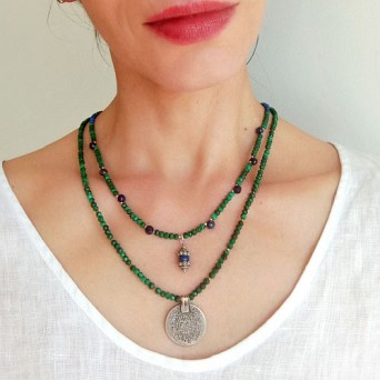 Delikatny naszyjnik z malachitu