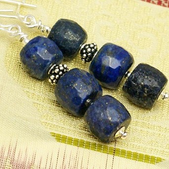 Etno boho: kolczyki z lapis lazuli