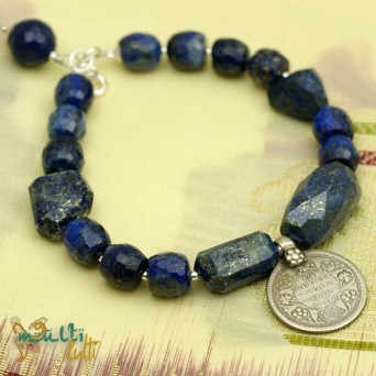 Bransoletka: Lapis lazuli z monetą
