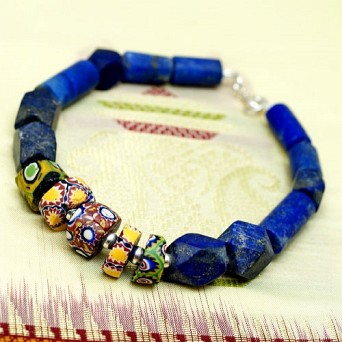 Murano i lapis lazuli. Bransoletka męska
