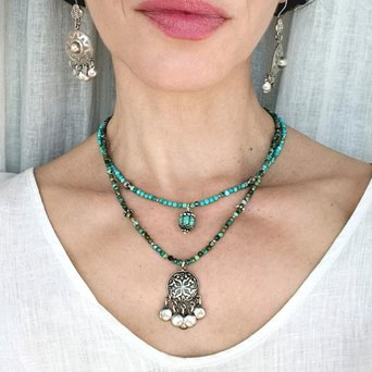 Boho naszyjnik z turkusów