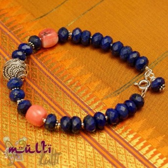Bransoletka fasetowany lapis lazuli