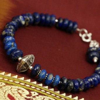 Bransoletka z lapis lazuli i srebra