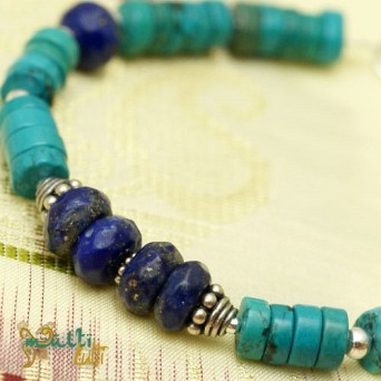 Bransoletka boho: turkus i lapis lazuli