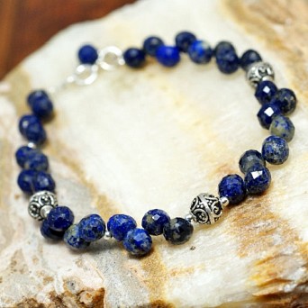 Elegancka bransoletka z lapis lazuli i srebra