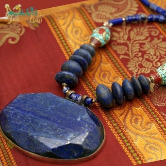 Naszyjnik i wisior z lapis lazuli
