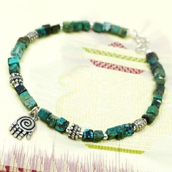 Hamsa: Męska bransoletka z turkusu