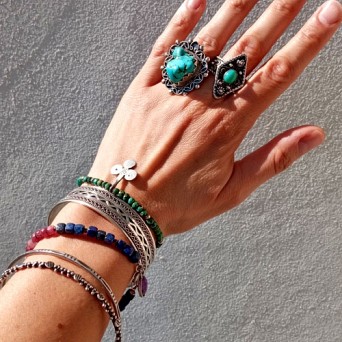 Otwarta srebrna szeroka bransoletka